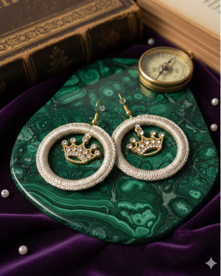 Háčkované  dizajnové náušnice "Šperk ako umenie"